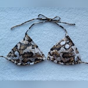 VENUS Snake Print Bikini Top - Brown and Black, Size 32D/34C/36B